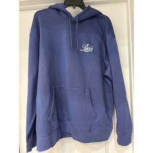 NEW Levi's Relaxed Fit Palm Tree Graphic Hoodie Blue XL Mens Pullover Coastal